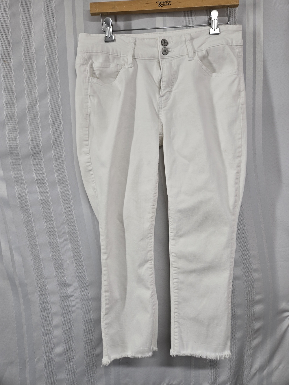 SO JUNIORS White High-Rise Frayed Hem Jeans SIZE 11